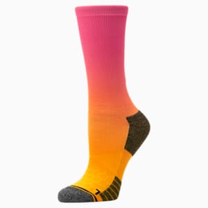 Men's Terry Crew Length Socks [1 Pack], ORANGE / PINK, extralarge